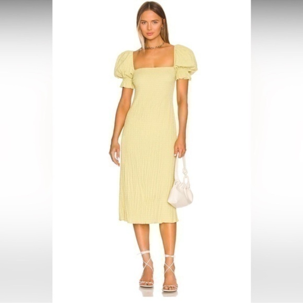 LPA Kerry Midi Dress Green‎ Stretch Size L